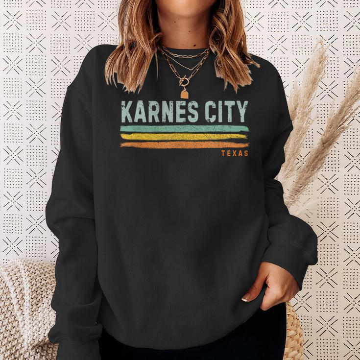 Vintage Stripes Karnes City Tx Sweatshirt Gifts for Her