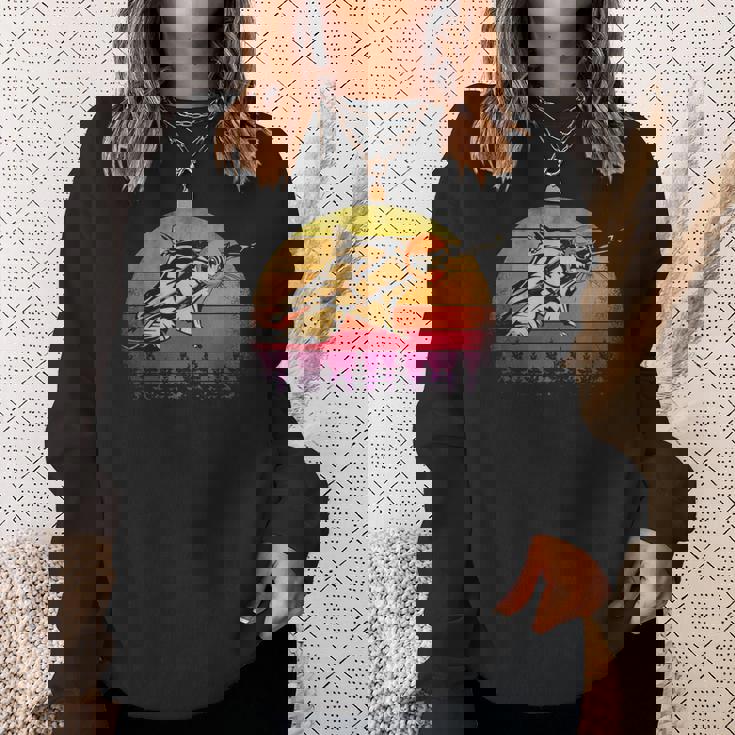 Vintage Sunset Squirrel Flying On Retro Sweatshirt Gifts for Her