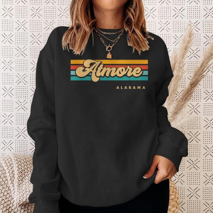 Vintage Sunset Stripes Atmore Alabama Sweatshirt Gifts for Her