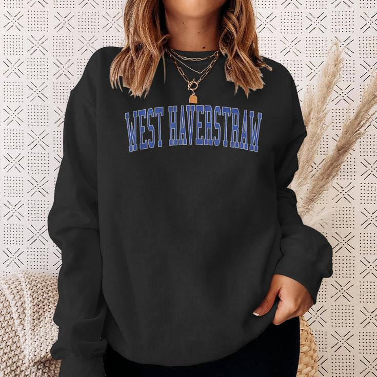 Vintage West Haverstraw Ny Distressed Blue Varsity Style Sweatshirt Gifts for Her
