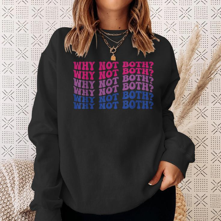 Vintage Why Not Both Funny Gay Bisexual Bi Flag Pride Sweatshirt Gifts for Her