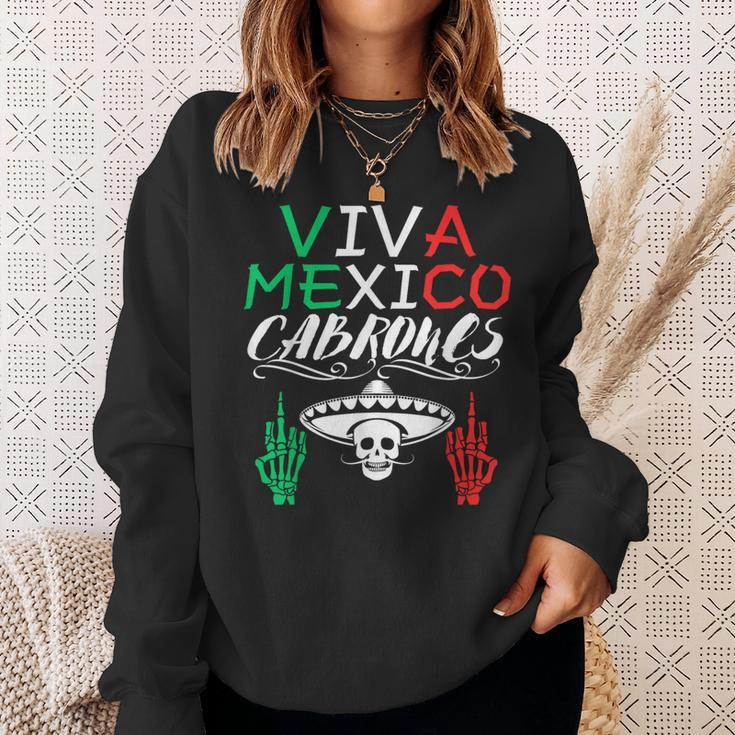 Viva Mexico Cabrones Independence Day Mexican Flag Mexico Sweatshirt Gifts for Her