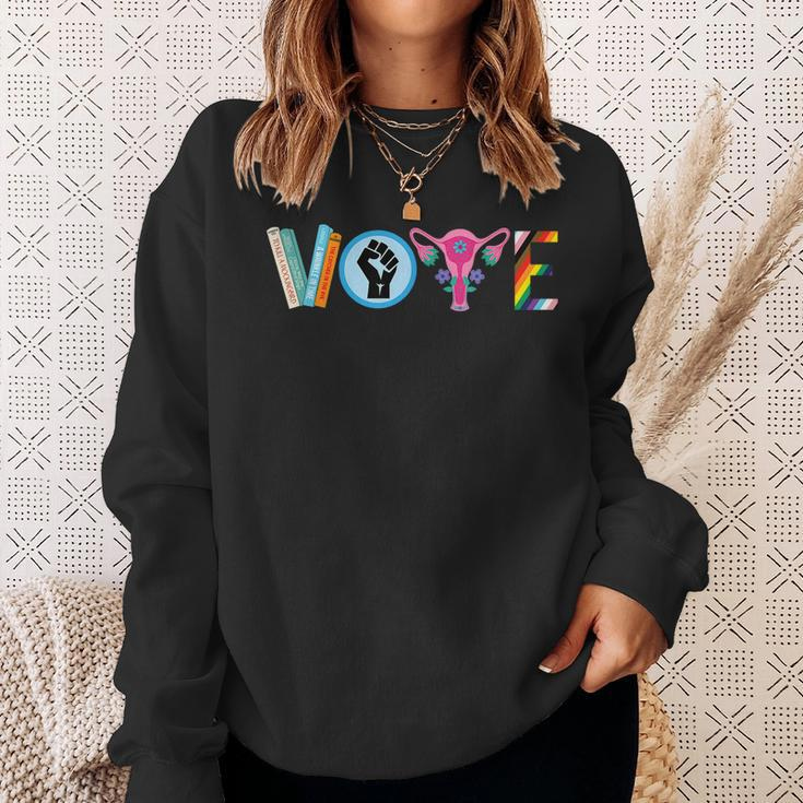 Vote Banned Books Black Lives Matter Lgbt Gay Pride Equality Sweatshirt Gifts for Her