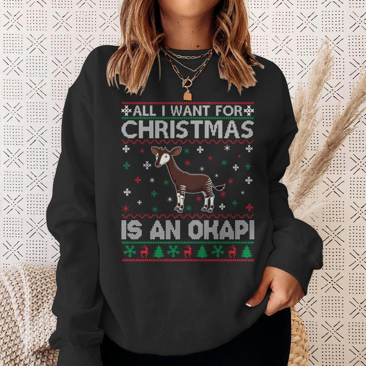 All I Want For Christmas Is An Okapi Ugly Xmas Sweater Sweatshirt Gifts for Her