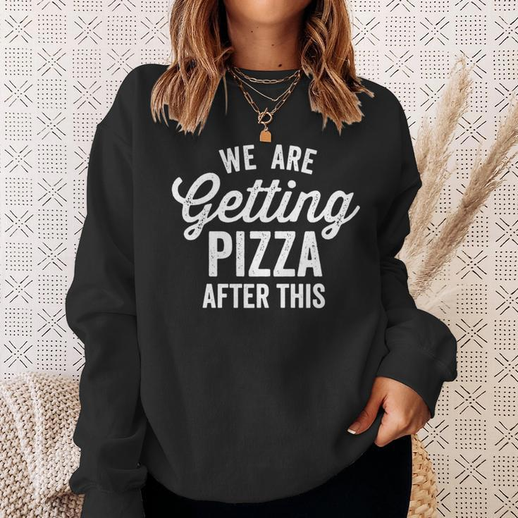 We Are Getting Pizza After This Funny Gym Vintage Retro Dark Pizza Funny Gifts Sweatshirt Gifts for Her