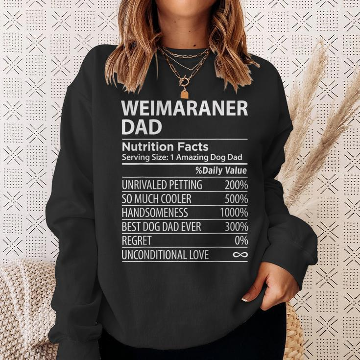 Weimaraner Dad Nutrition Facts Funny Weimaraner Dog Owner Sweatshirt Gifts for Her