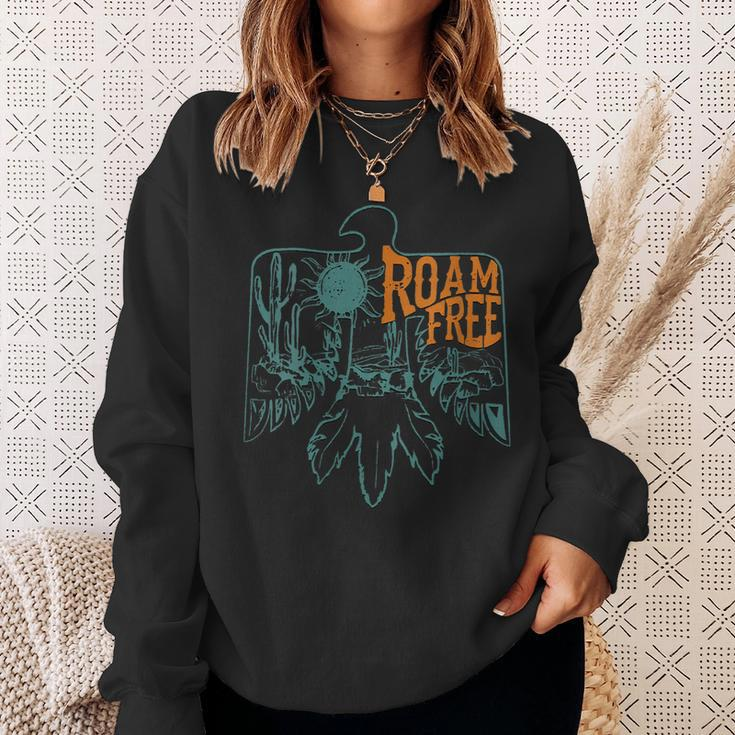 Western Boho Roam Free Thunderbird Native American Cowgirl Gift For Womens Sweatshirt Gifts for Her