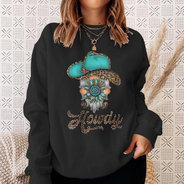 Western Texas Cowboy Hat Turquoise Gnome Cowgirl Rodeo Howdy Gift For Womens Sweatshirt Gifts for Her