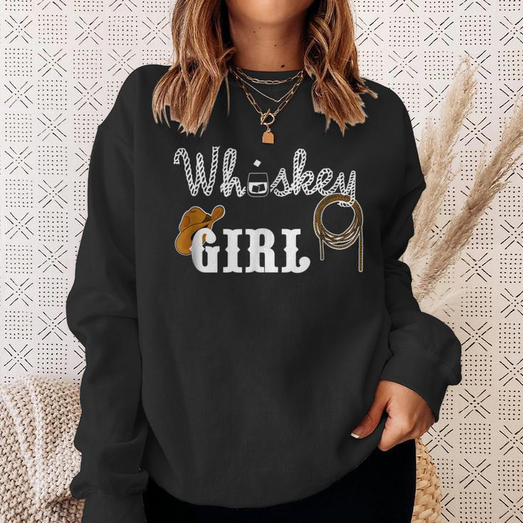 Whiskey Girl Cowgirl Hat Rope Alcohol Sweatshirt Gifts for Her