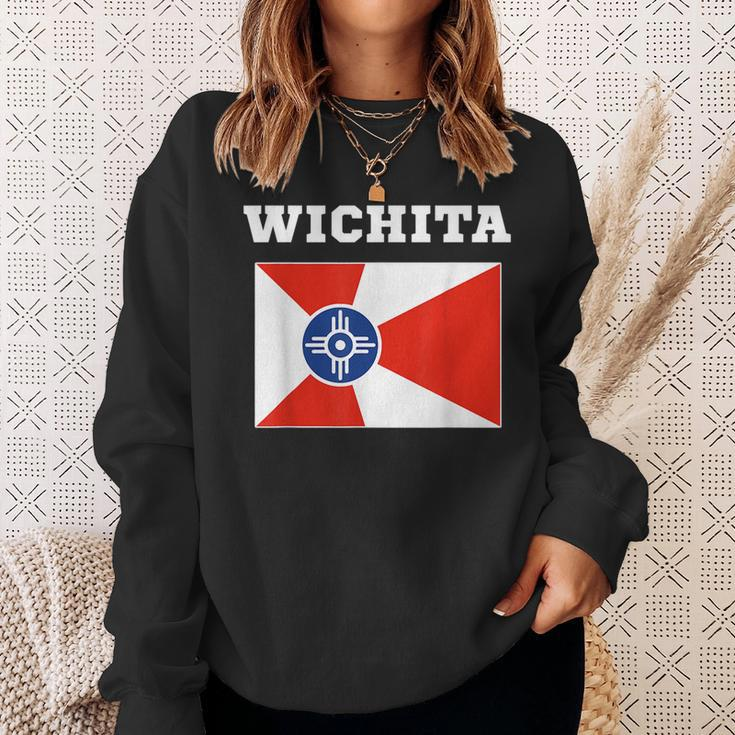 Wichita Usa Travel Kansas Flag Gift American Sweatshirt Gifts for Her