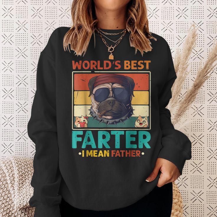 Worlds Best Farter I Mean Father Best Dad Ever Cat & Dog Funny Gifts For Dad Sweatshirt Gifts for Her