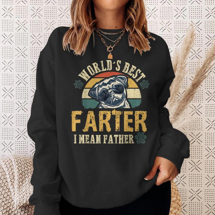 Worlds Best Farter I Mean Father Best Dad Ever Cool Dog Sweatshirt Gifts for Her