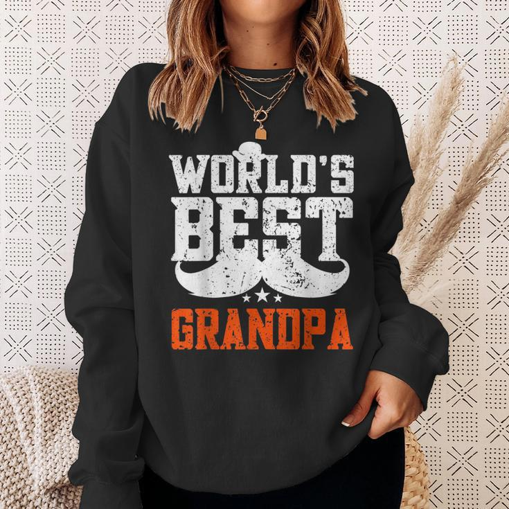Worlds Best Grandpa - Funny Grandpa Sweatshirt Gifts for Her