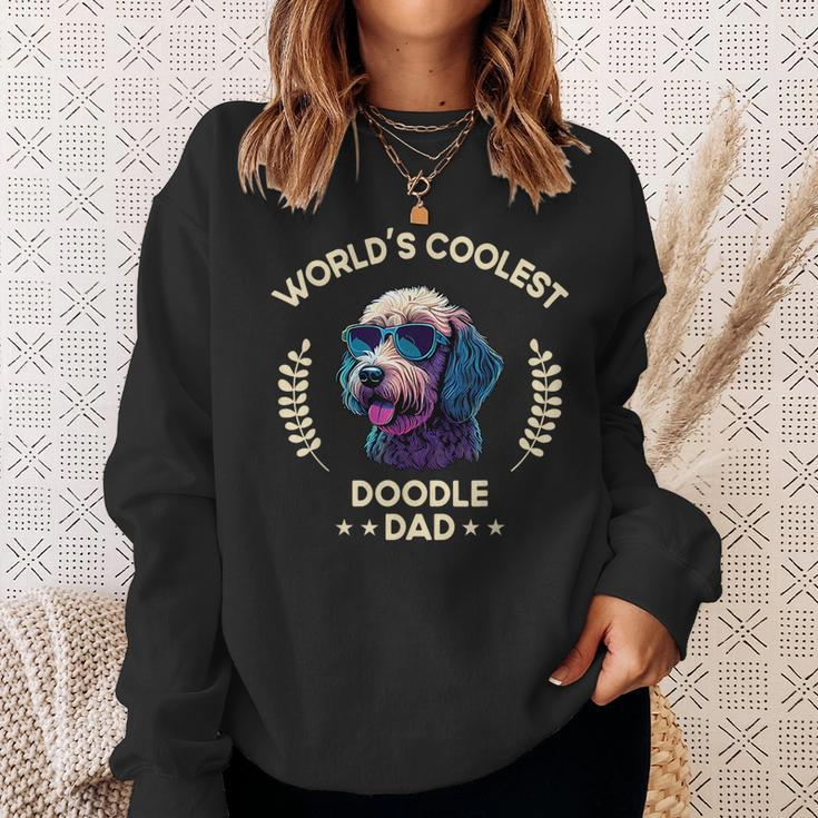 Worlds Coolest Dog Dad Papa - Men Doodle Sweatshirt Gifts for Her