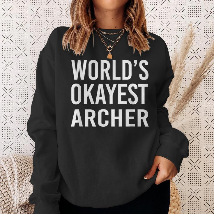 World's Okayest ArcherBest Archery Sweatshirt Gifts for Her