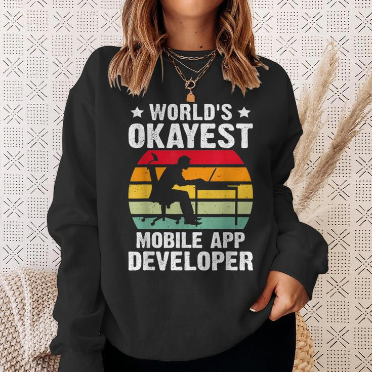 World's Okayest Mobile App Developer Sweatshirt Gifts for Her
