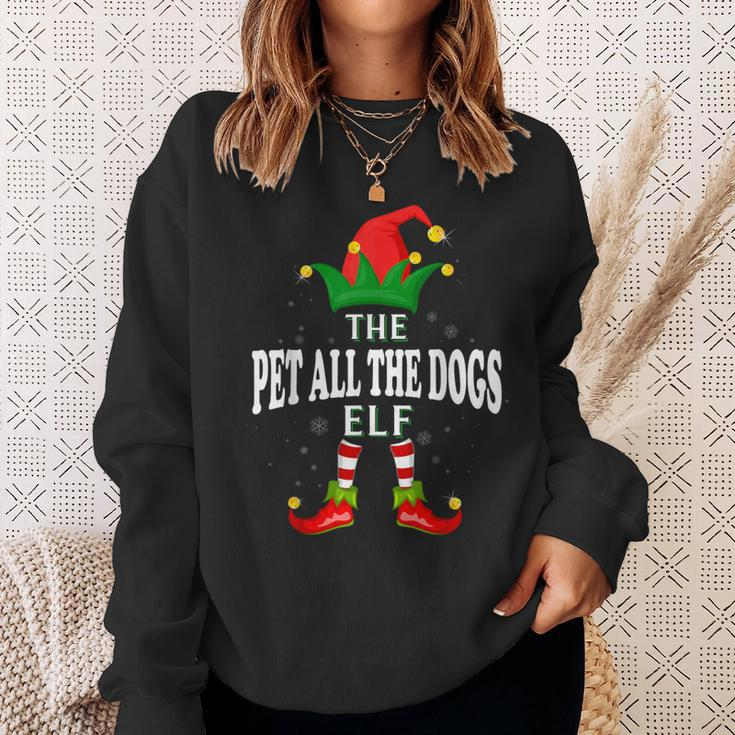 Xmas Pet All The Dogs Elf Family Matching Christmas Pajama Sweatshirt Gifts for Her
