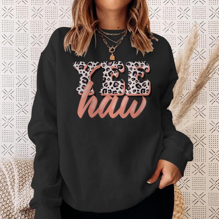 Yee Haw Howdy Rodeo Country Leopard Yeehaw Southern Cowgirl Gift For Womens Sweatshirt Gifts for Her