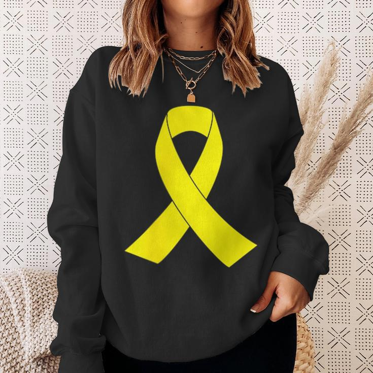 Yellow Ribbon Sarcoma Bone Cancer Awareness Sweatshirt Gifts for Her