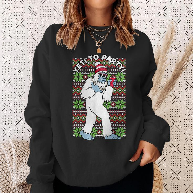 Yeti To The Party Ugly Christmas Sweater Graphic Sweatshirt Gifts for Her