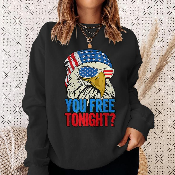 You Free Tonight Bald Eagle Mullet 4Th Of July Us Flag Retro Sweatshirt Gifts for Her