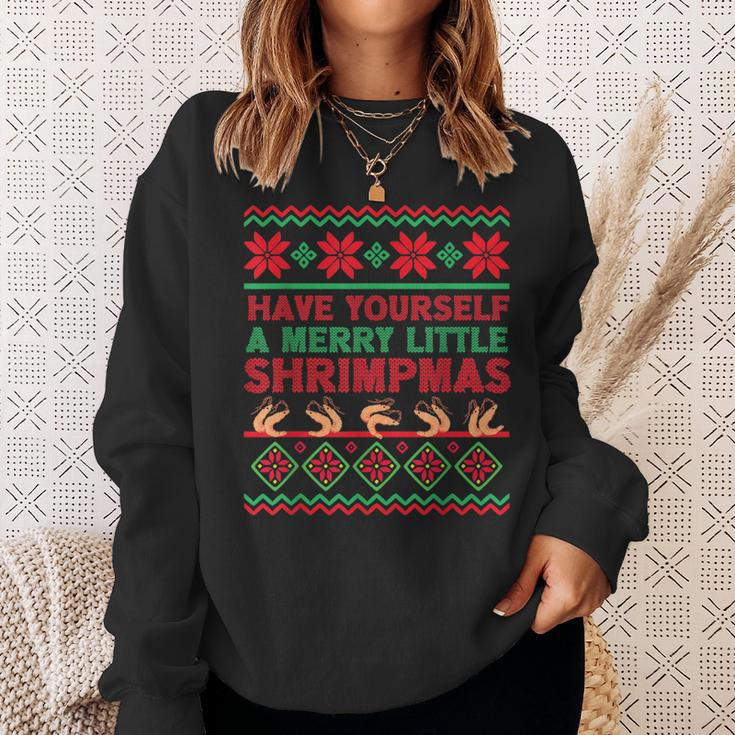 Have Yourself A Merry Little Shrimpmas Ugly Xmas Sweater Sweatshirt Gifts for Her
