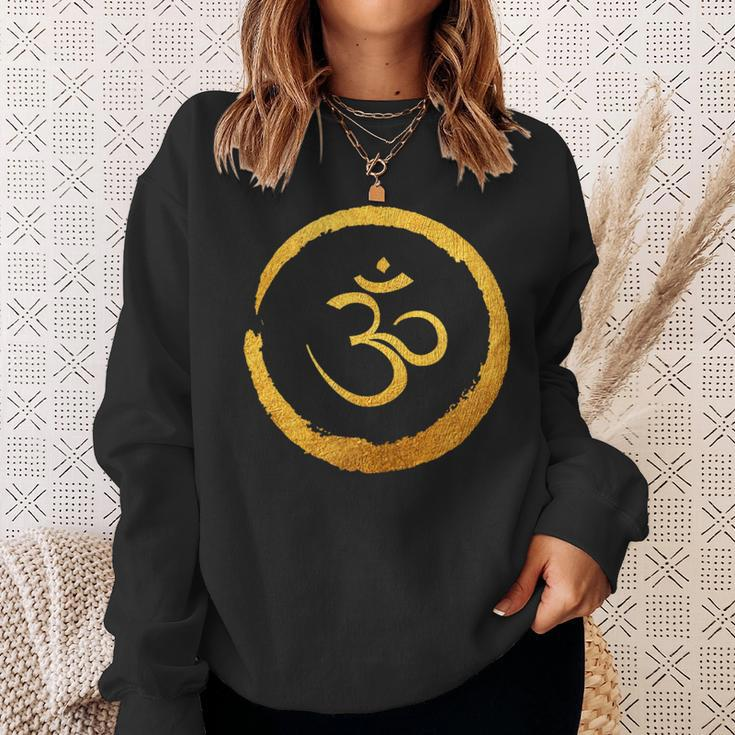 Zen Buddha Energy Symbol Golden Yoga Meditation Harmony Sweatshirt Gifts for Her
