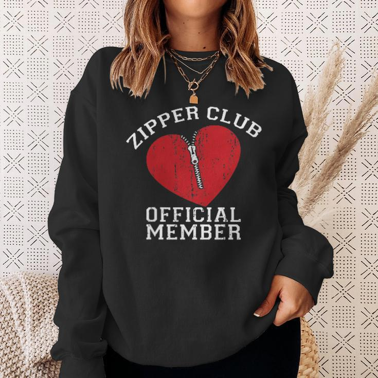 Zipper Club Open Heart Surgery Recovery Novelty Sweatshirt Gifts for Her