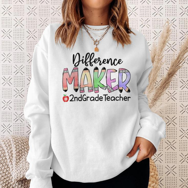 2Nd Grade Teacher Life Difference Maker Sweatshirt Gifts for Her