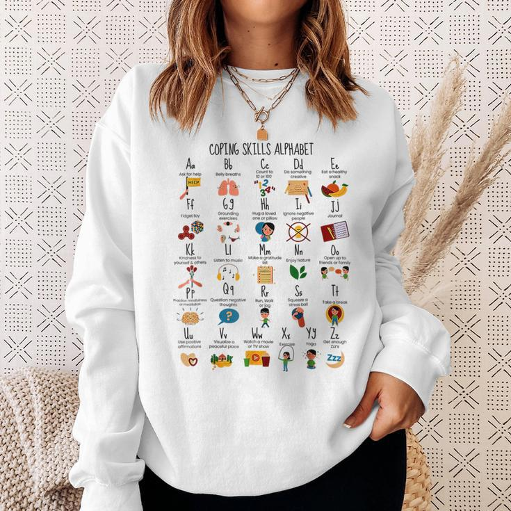 Alphabet Mental Health Awareness Counselor Coping Skills Sweatshirt Gifts for Her