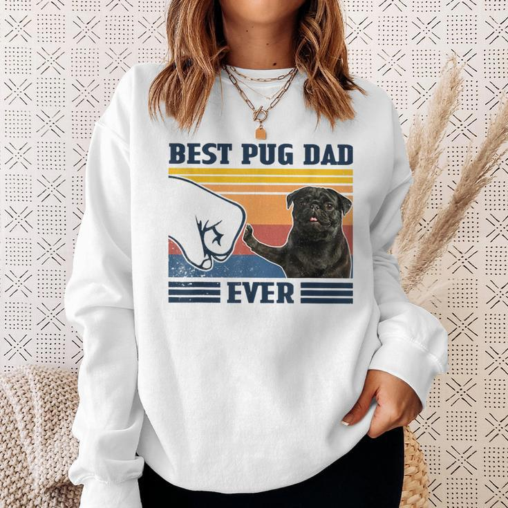 Best Pug Dad Ever Black Version Vintage Father Day Sweatshirt Gifts for Her