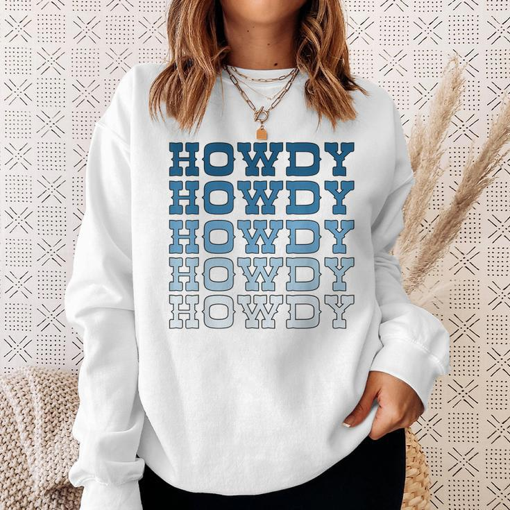 Blue Wild West Western Rodeo Yeehaw Howdy Cowgirl Country Sweatshirt Gifts for Her