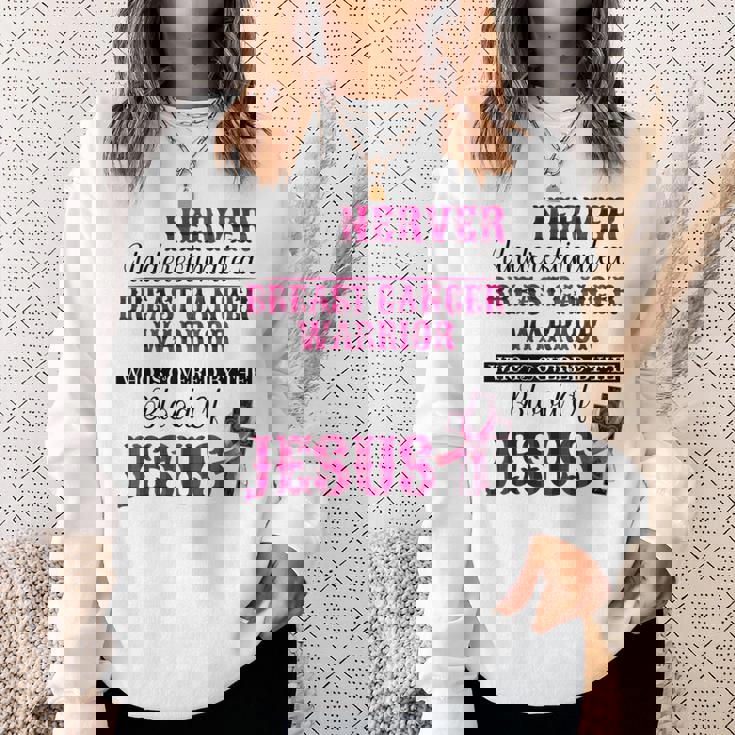 Breast Cancer Awareness Never Underestimate Breast Cancer Sweatshirt Gifts for Her