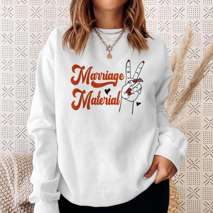 Bride Fiancee Engagement Announcement Marriage Material Sweatshirt Gifts for Her