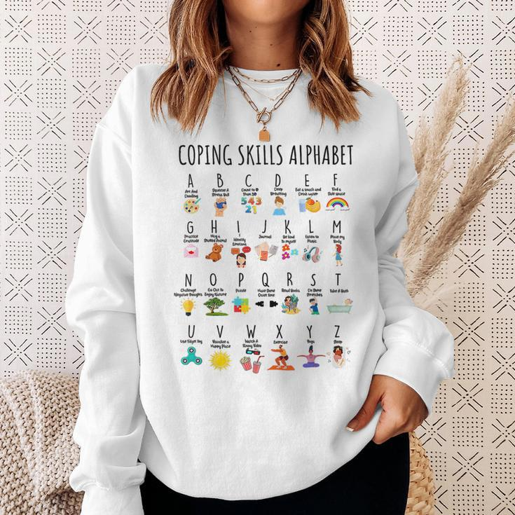Coping Skills Alphabet Counselor Mental Health Awareness Sweatshirt Gifts for Her