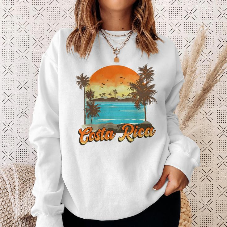 Costa Rica Beach Summer Vacation Palm Trees Sunset Costa Rica Funny Gifts Sweatshirt Gifts for Her