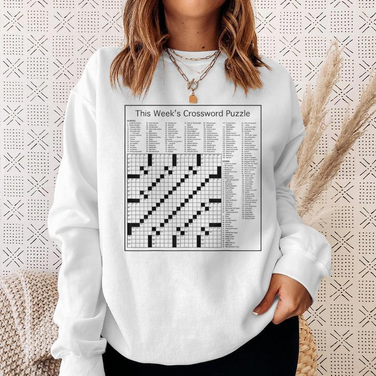 Crossword Puzzle Picture Sweatshirt Gifts for Her