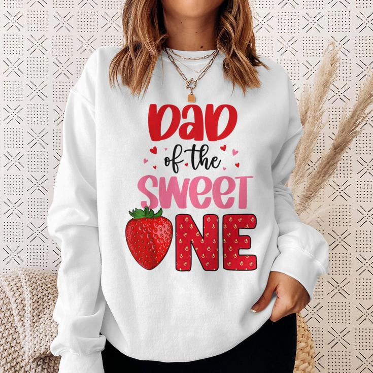 Dad Of The Sweet One Strawberry Birthday Family Party Sweatshirt Gifts for Her