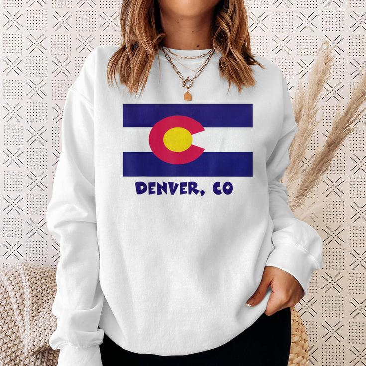 Denver Colorado Usa Flag Souvenir Sweatshirt Gifts for Her