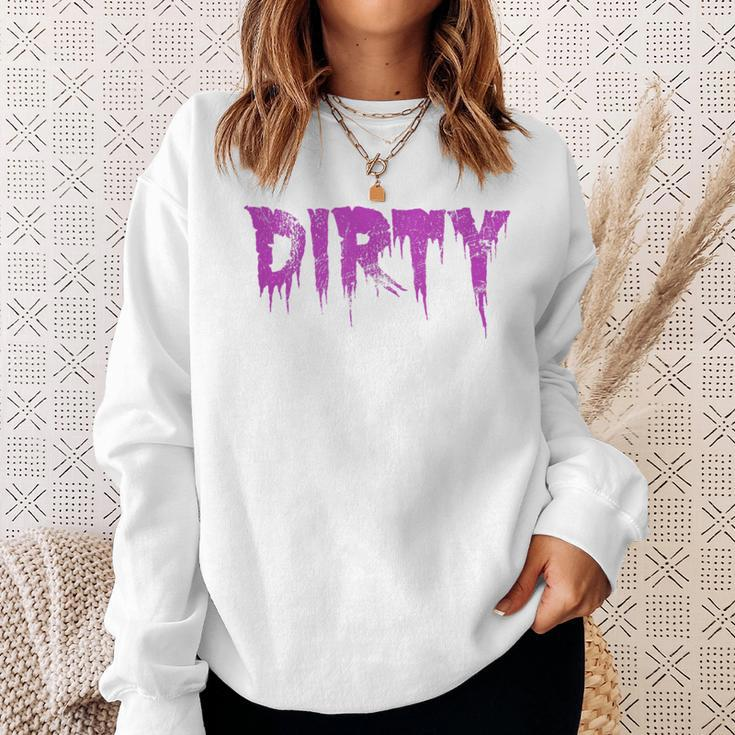 Dirty Words Horror Movie Themed Purple Distressed Dirty Sweatshirt Gifts for Her