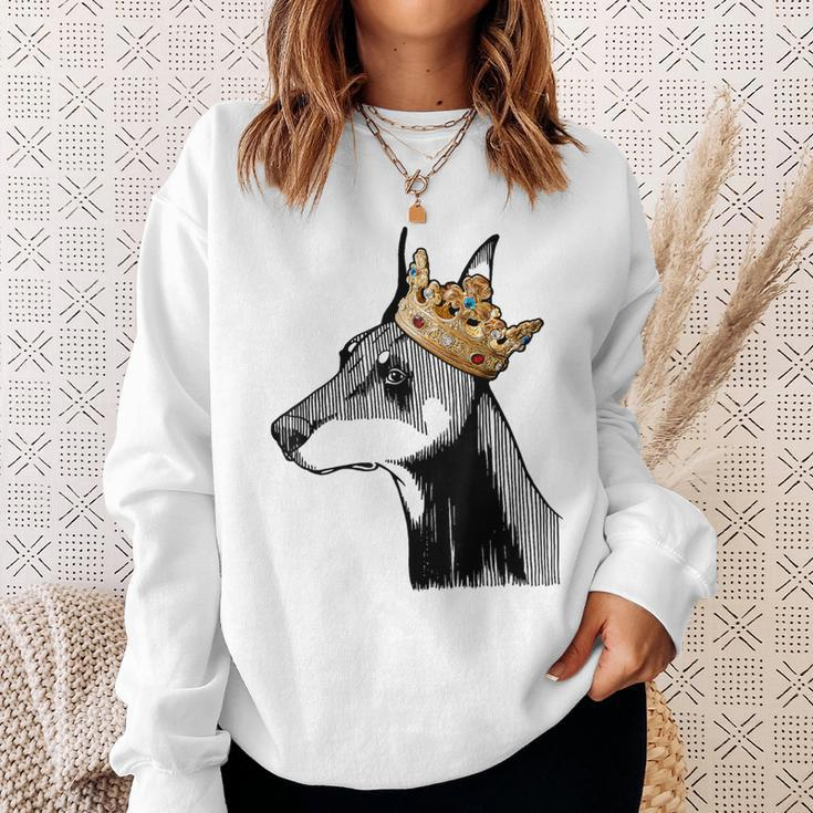 Doberman Pinscher Dog Wearing Crown Sweatshirt Gifts for Her