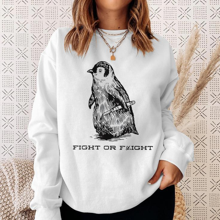 Fight Or Flight Penguin Pun Fight Or Flight Meme Sweatshirt Gifts for Her
