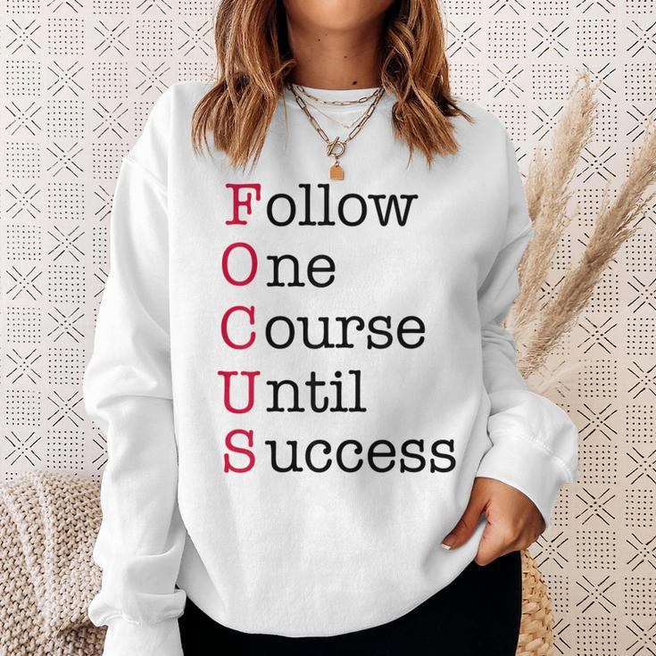 Focus - Red - Motivational Entrepreneur Acronym Sweatshirt Gifts for Her