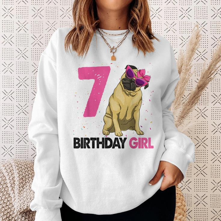 Funny 7Th Birthday Girl Pug Birthday Party Gift Gifts For Pug Lovers Funny Gifts Sweatshirt Gifts for Her