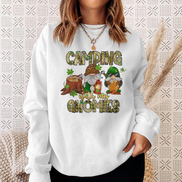 Funny Camping With My Gnomies Gnome Lovers Campers Sweatshirt Gifts for Her