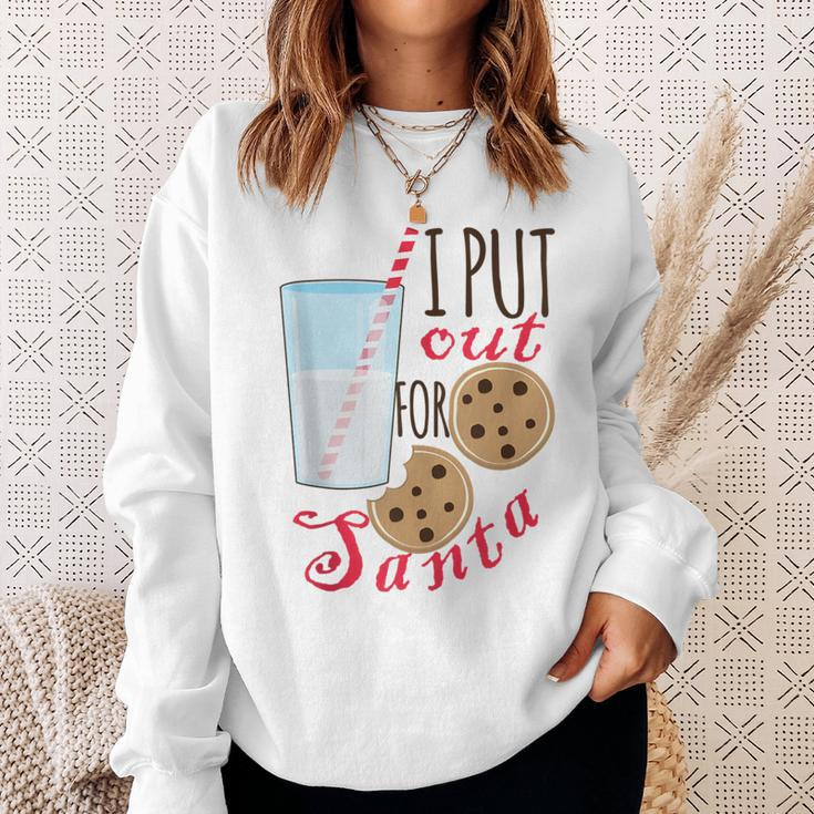 Christmas Cookies And Milk I Put Out For Santa Sweatshirt Gifts for Her