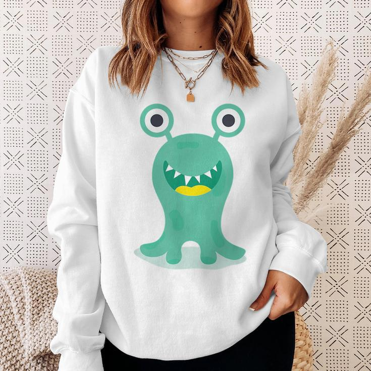 Funny Green Scary Monster Sweatshirt Gifts for Her