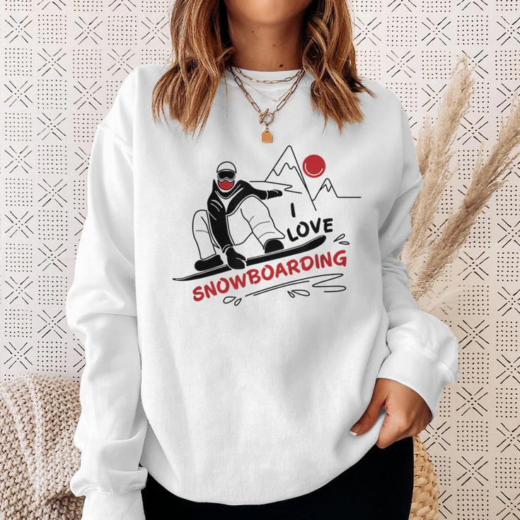 Funny I Love Snowboarding Snow Lovers Gift Snowboarding Funny Gifts Sweatshirt Gifts for Her