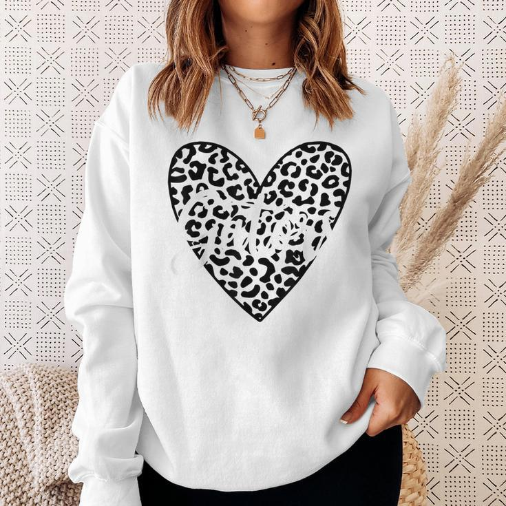 Gators School Spirit Leopard Heart Game Day Sweatshirt Gifts for Her