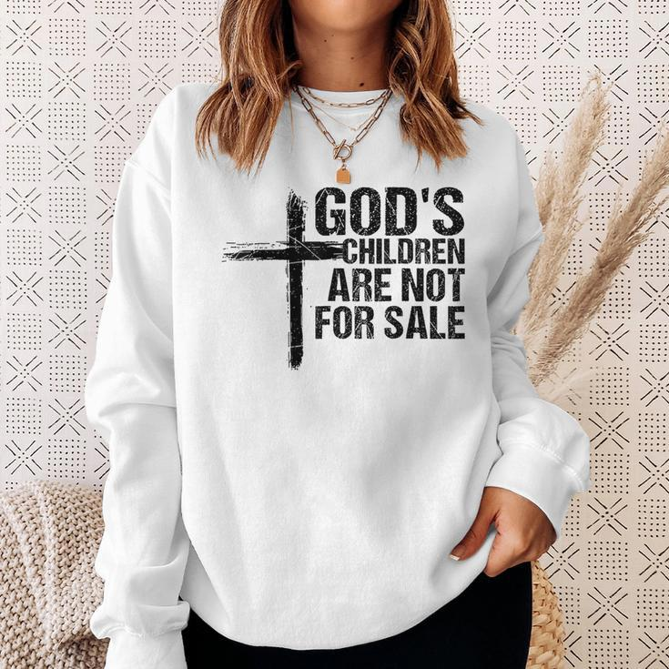 Gods Children Are Not For Sale Cross Christian Vintage Christian Gifts Sweatshirt Gifts for Her